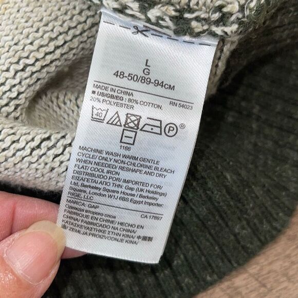 Gap Mens Cotton Knit Henley Neck Long Sleeve Pullover Sweater Green Size Large - Picture 7 of 9